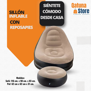 Relájate cómodamente - SILLÓN INFLABLE CON REPOSAPIES